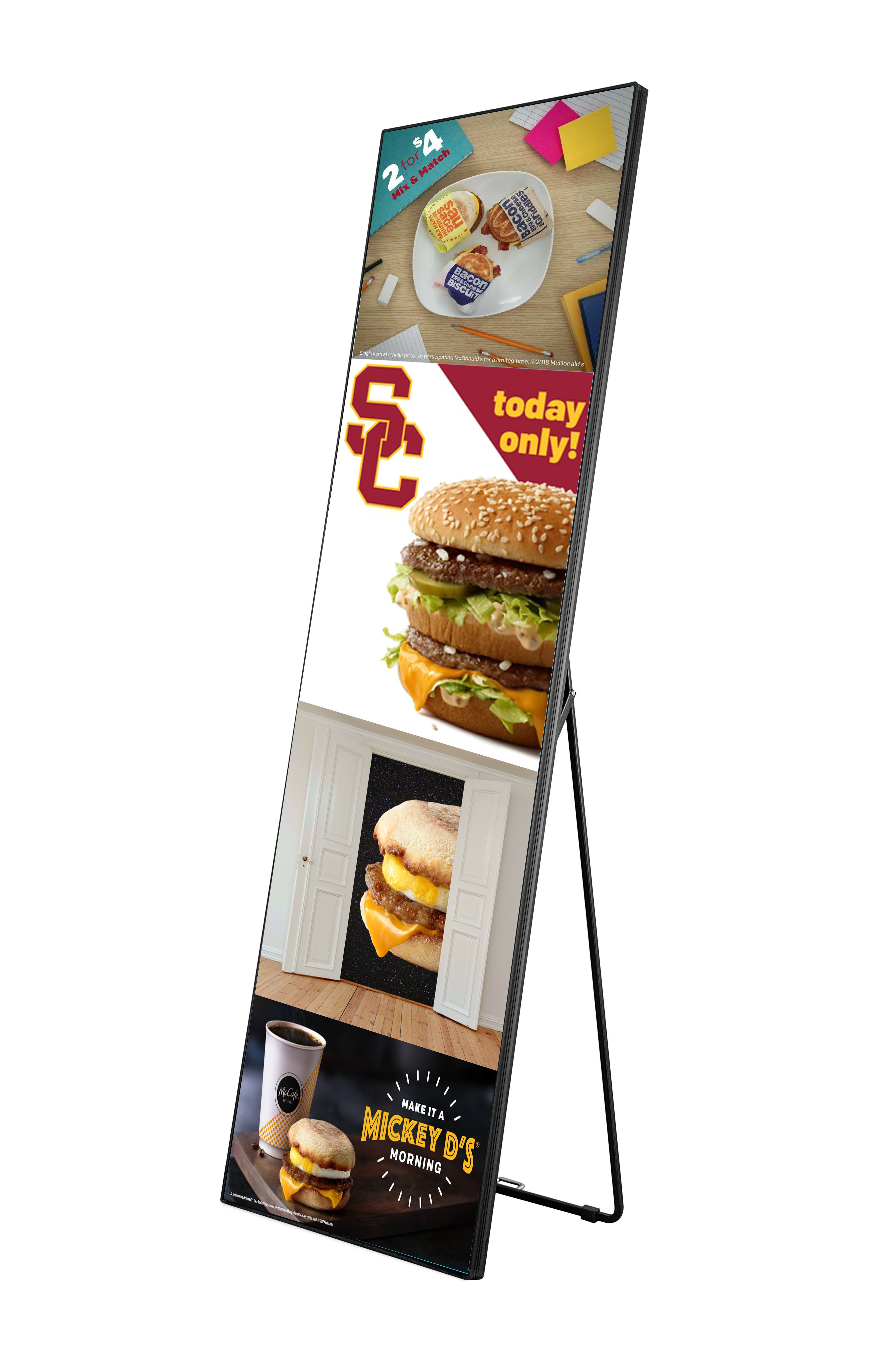 Indoor LED Poster Shopping Malls Advertising Mirror Led Display, Hd Led Video Wall Layar P1.56